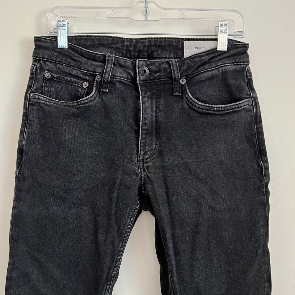 Rag & Bone Fit 3 Athletic Denim Jeans Black Faded Wash-Men’s Size 29x32 - Picture 2 of 8